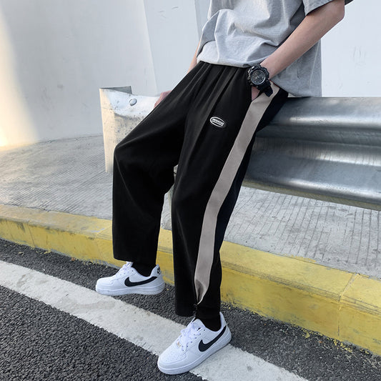 Sweatpants For Men Matching Color Straight Tube Loose Spring And Autumn Wear